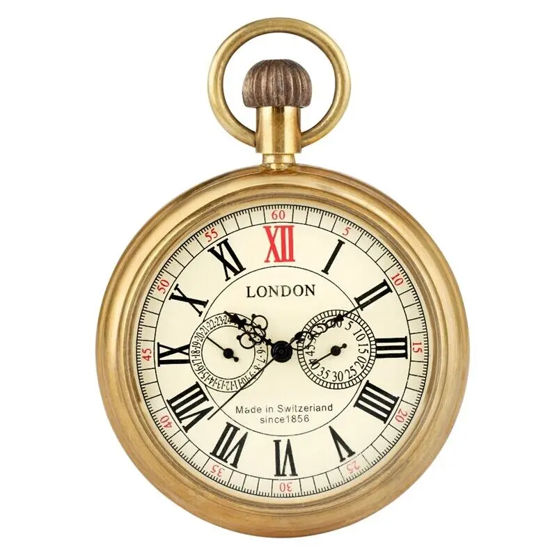 العتيقة نمط ساعة الجيب الرقم الروماني الاتصال الهاتفي اليد الرياح الميكانيكية اليد الرياح الساعات فوب سلسلة هدية