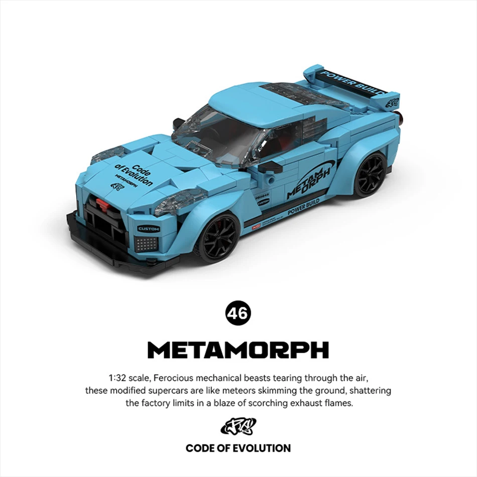 1:32 escala moc cidade azul gt corrida esportes carro blocos de construção tijolos supercar velocidade racer garagem brinquedos com caixa exibição crianças presente