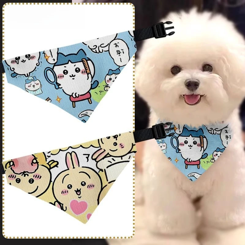 Anime Chiikawa Hachiware Momonga Pet Triangle Scarf Saliva Towel Bandana for Dogs Cats Adjustable Soft Breathable  Gift 2026 New