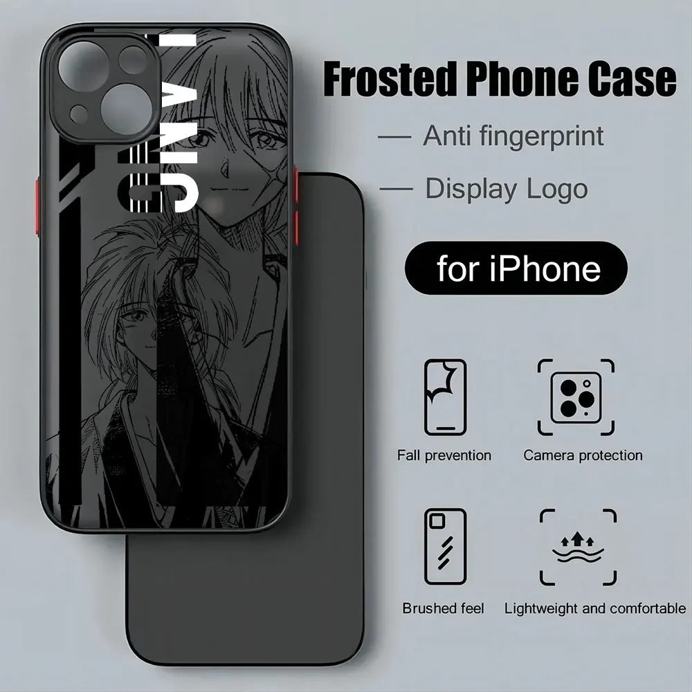 Comics Rurouni Kenshin Phone Case For Samsung S24 S23 S22 S21 S20 S10 FE Note20 Note Plus Ultra Lite 5G Matte Transparent Cover