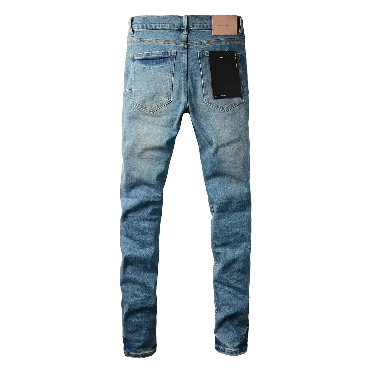 new Purples Jeans Men denim pants distressed slim fitting color blue paint Fashion brand Repair Low Rise Skinny Denim pants