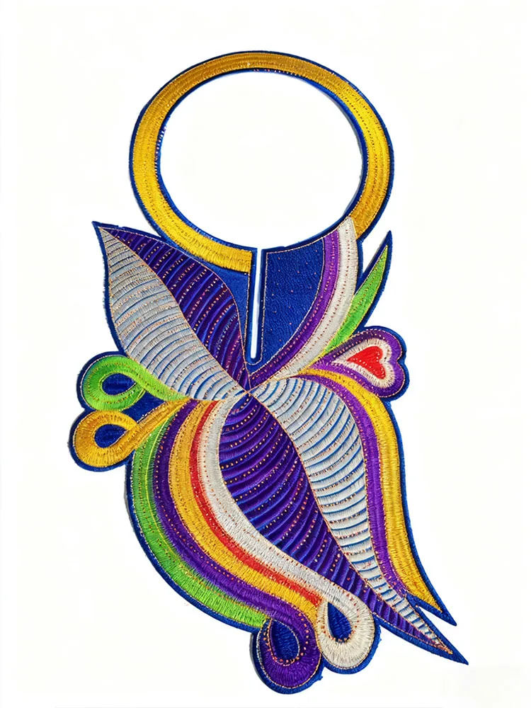 المطرزة الرقبة المرأة الأفريقية Dashiki رداء بوبو الملابس DIY الديكور جبر الرقبة #1