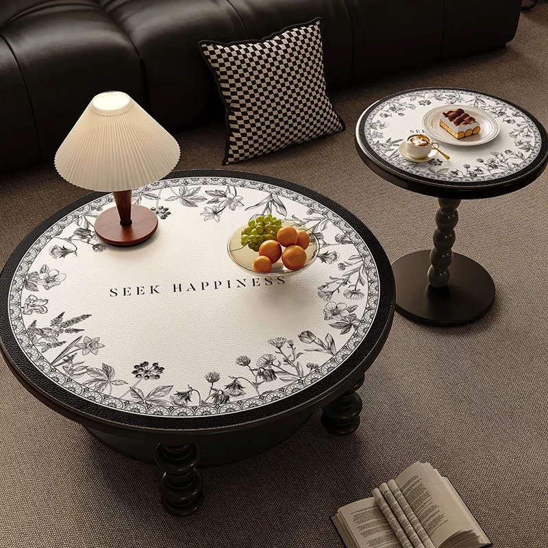 

PVC Table Cloth Waterproof Slip-Resistant Circular Tablecloth Heat-Resistant Cuttable Wipeable Table Cloth Dining Table