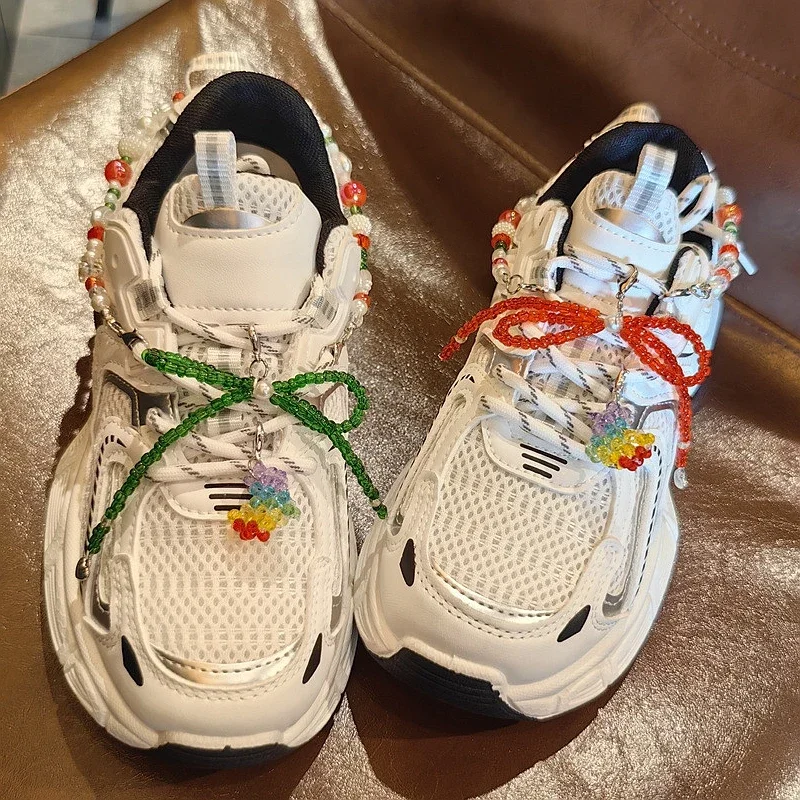 New Red Green Christmas Colors Shoe Laces Charms for Sneakers Pearl Strawberry Chain Shoe Charm Buckle Shoes Decorations 1 Pcs