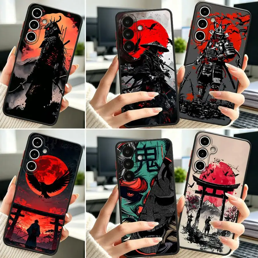 Red Moon Crow Warrior Case for Samsung Galaxy A57 A16 A15 A33 A34 A36 A54 A53 A72 A35 A56 A55 A17 A52 A14 A23 Phone Cover