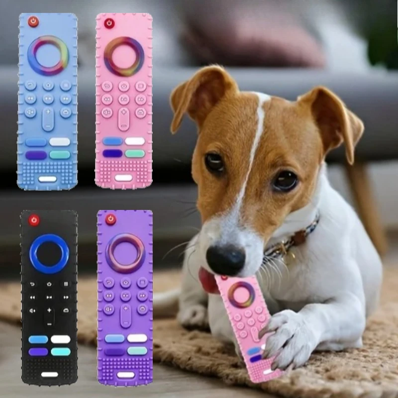 1 Stück Kau-Hundespielzeug aus Silikon in Fernbedienungsform für Welpen - Mehrfarbige Optionen Verfügbar, Silikonmaterial, Hunde-Zahnpflegestick