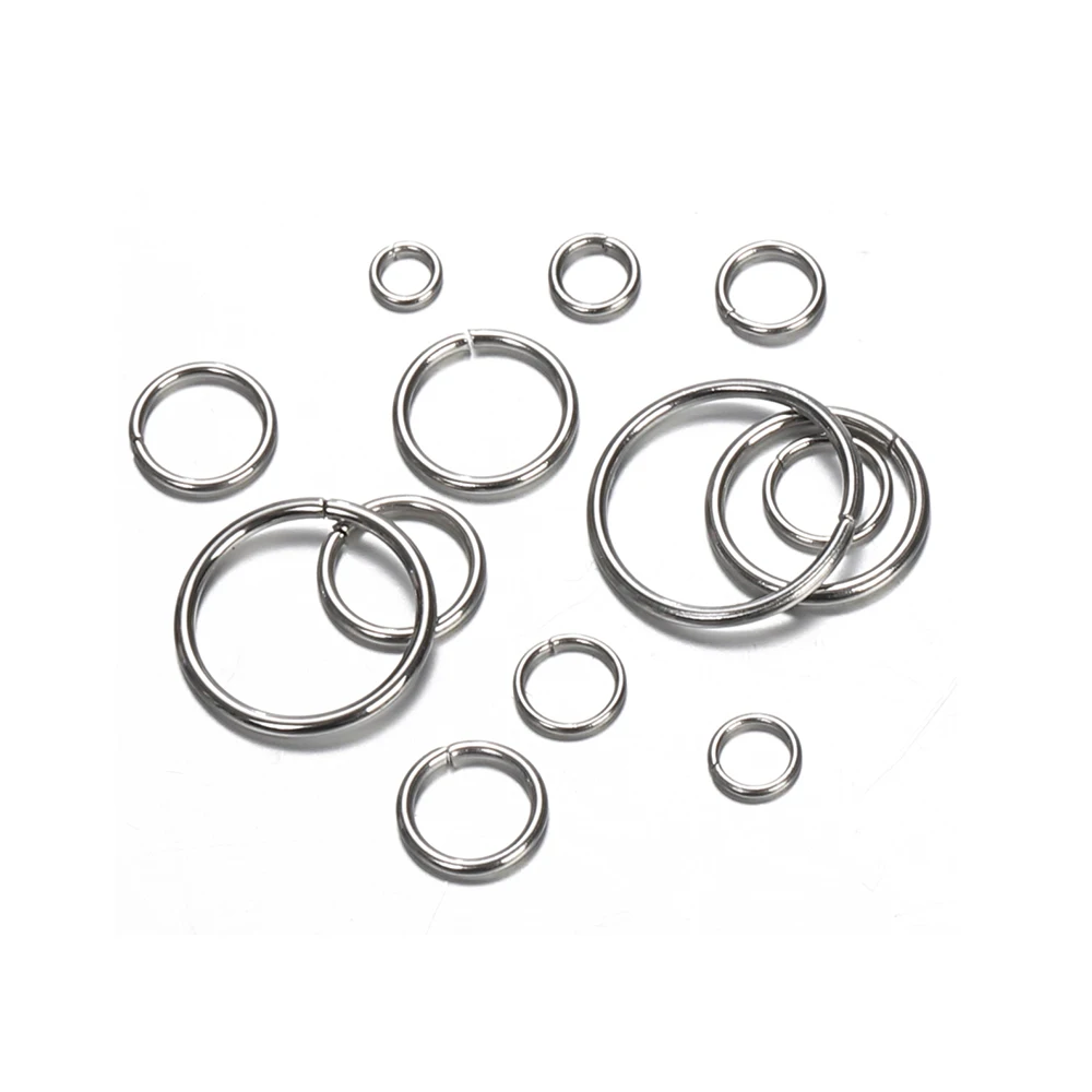 200-100pcs Gold Color Stainless Steel Split Rings 4-10mm Open Jump Rings Connectors For Jewelry Making DIY Components Findings