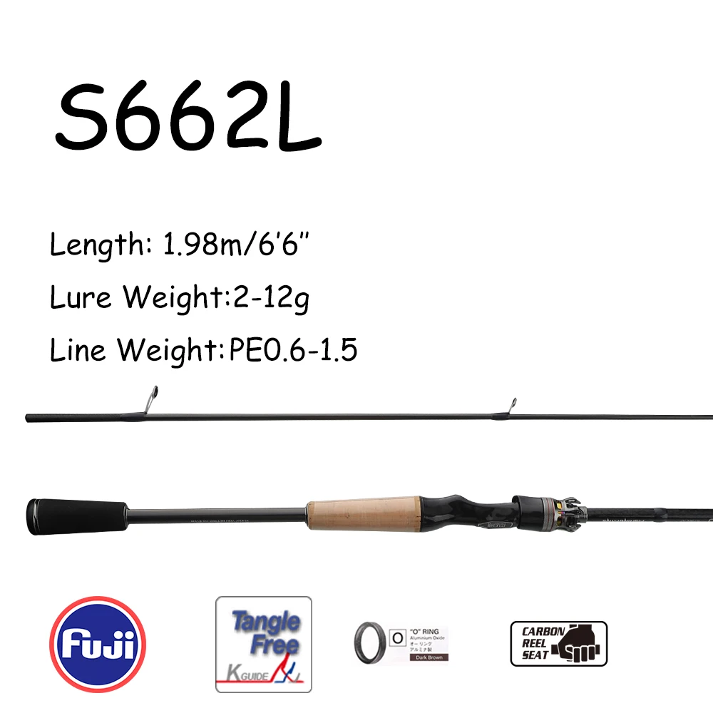 NONE Rancy Angelrute High Carbon Fuji "o" Alnocit Führung Carbon Rassel Rollen Sitz Bass Licht mittel leichte Angelruten 10