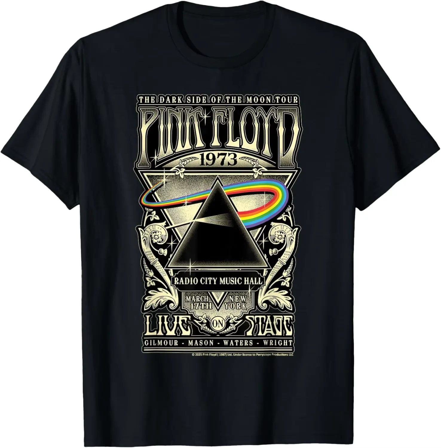Prism Circle Logo Rock Band Music Retro T-Shirt 100% Cotton Trendy Y2K Short-Sleeve Tee Soft Ideal for Sports or Casual Wear