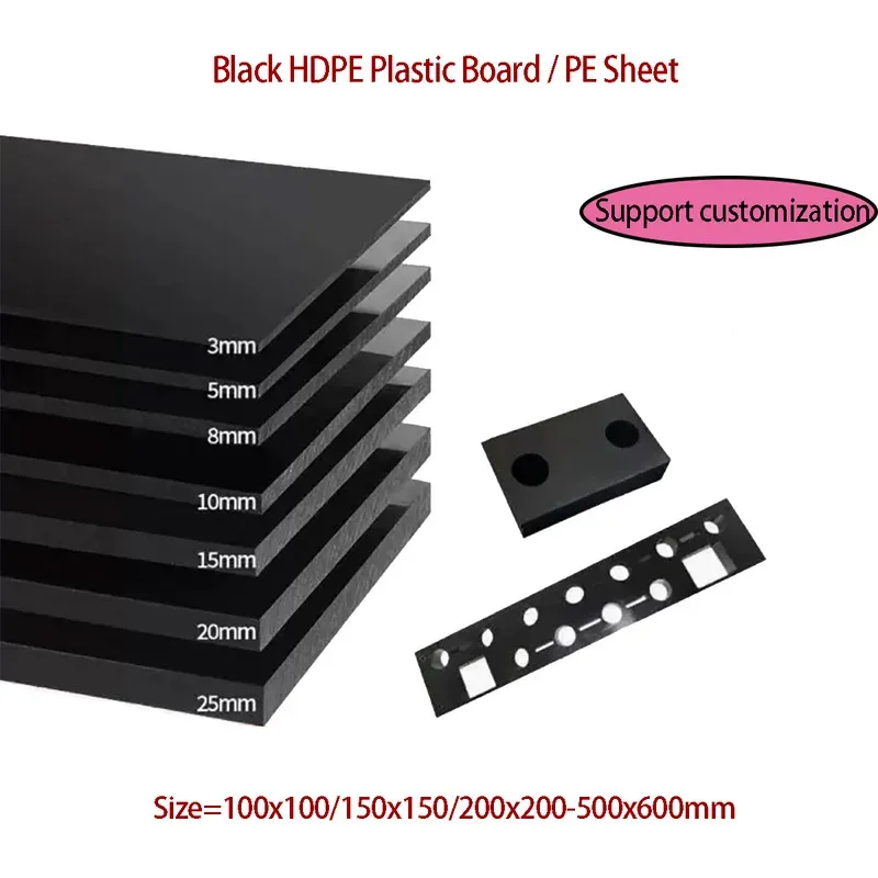 HDPE Black Plastic Board Polyethylene Block Corrosion Resistant Wear-Resistant Insulation Board Eco Friendly