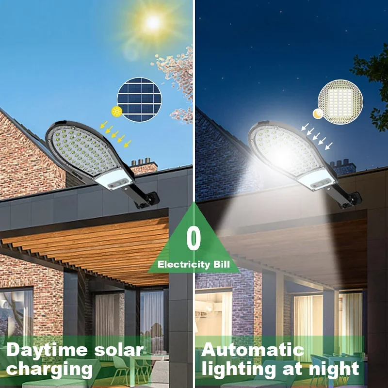 LED-Solarleuchten für den Außenbereich, Garten-Straßenlaterne mit Bewegungsmelder und Fernbedienung, wasserdichte Wandleuchte für Garagen-Flutlicht