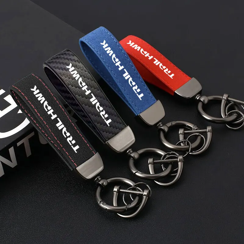 Car keychain Suede Key Ring Tag Buckle Lanyard Gift Fashing Decoration Man Women Keyrings For jeep TRAILHAWK Car Accessorie