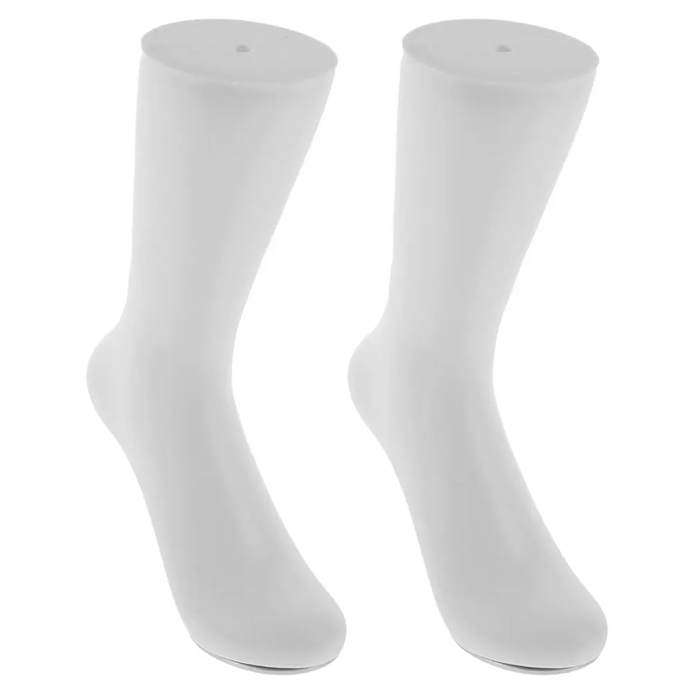 2pcs Sock Mold Display Props Female Foot Model Thickened Seamless Design Vinyl Material Easy Clean Portable Photo Shoots