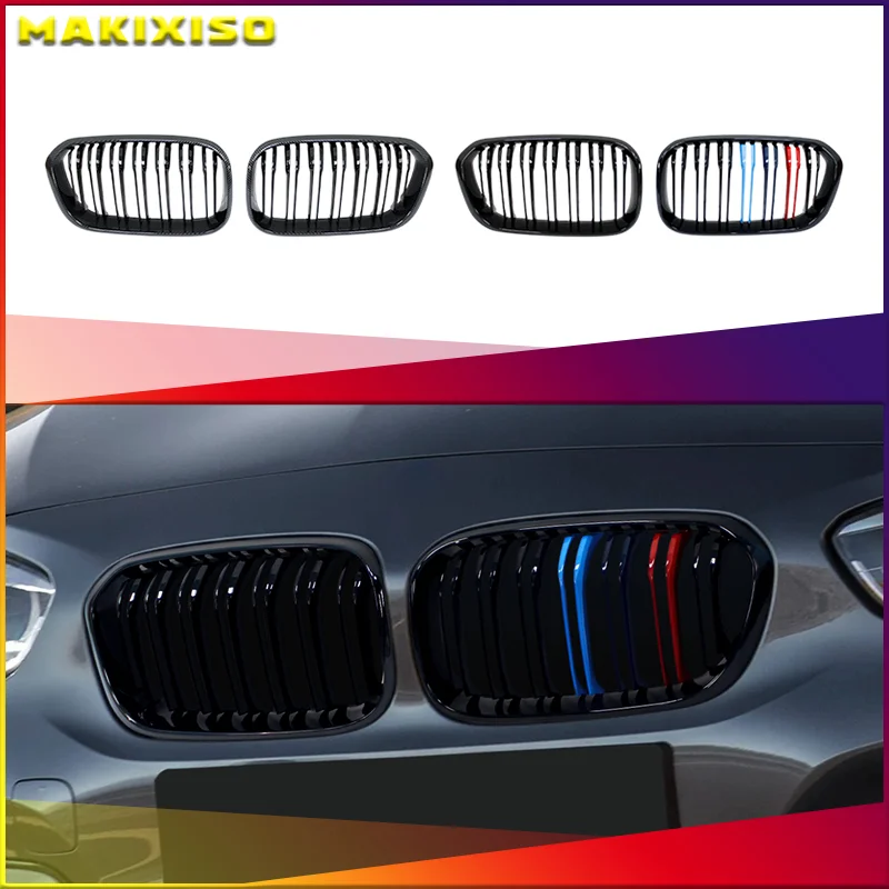

Front Racing Grill for BMW F20 F21 1 Series 2015 2016 2017 Sports Slat Line Kidney Grill Grille Gloss Black