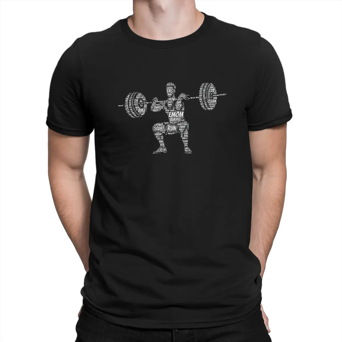 Kulturystyka siłownia sportowa Crossfit Crossfit słowo T Shirt moda męska koszulka z okrągłym dekoltem
