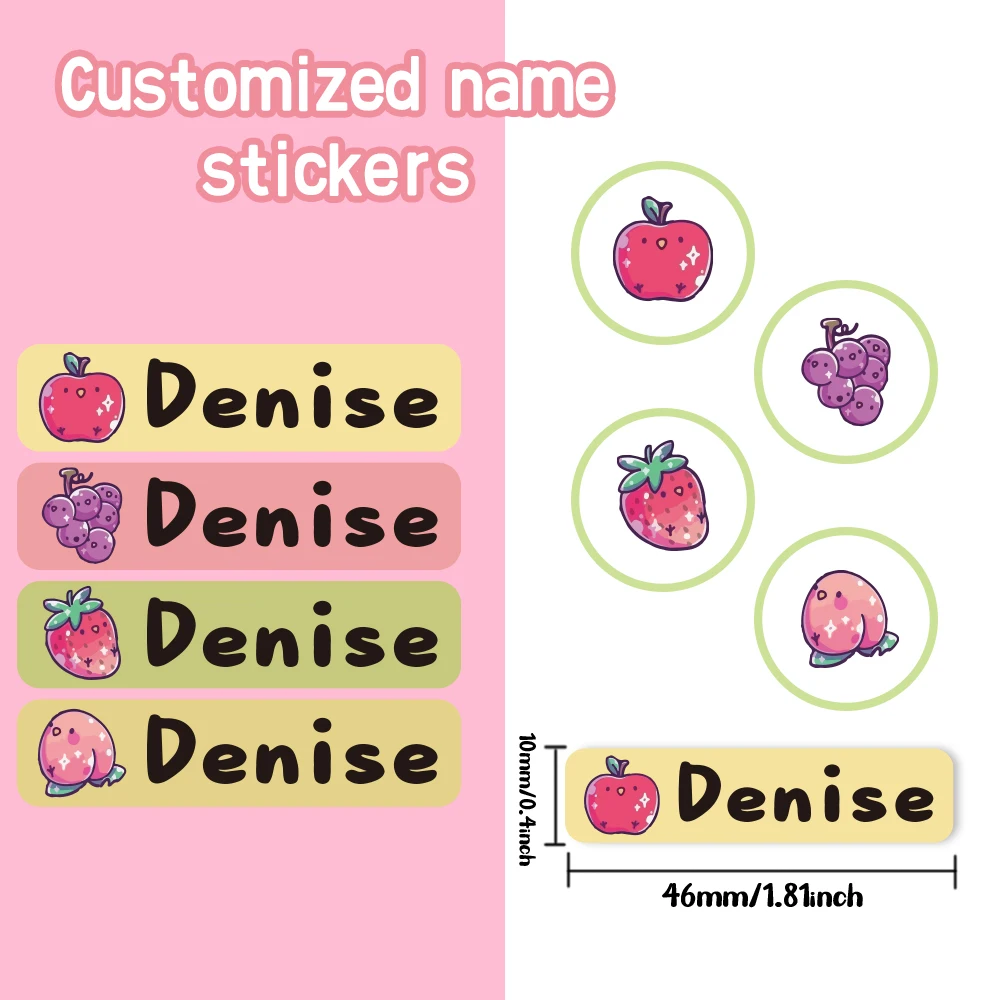 Custom Kawaii Name Sticker,Transparent Waterproof Stickers for Kids,diy Name Labels for School Bag Pen Box Mug Uniform view 5