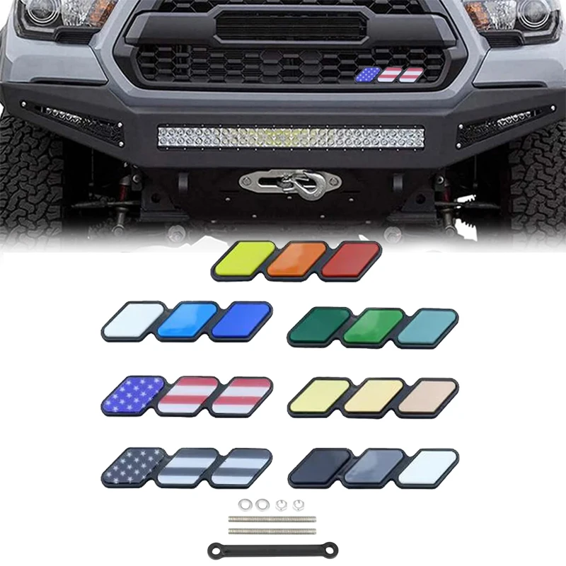 3 Color Grille Badge Emblem For Toyota Tacoma TRD 4Runner Tundra/ Tantu Super Sequoia Rav4 Highlander Auto Accessories