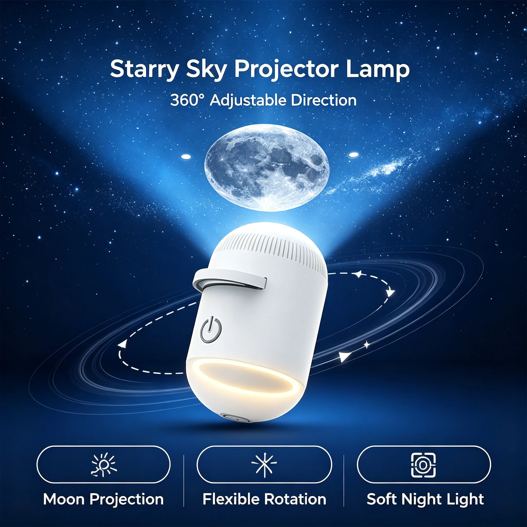 Mini Galaxy Star Projector Two In One Night Light Home Background Atmosphere Light Bedroom Car Decoration Children's Gift