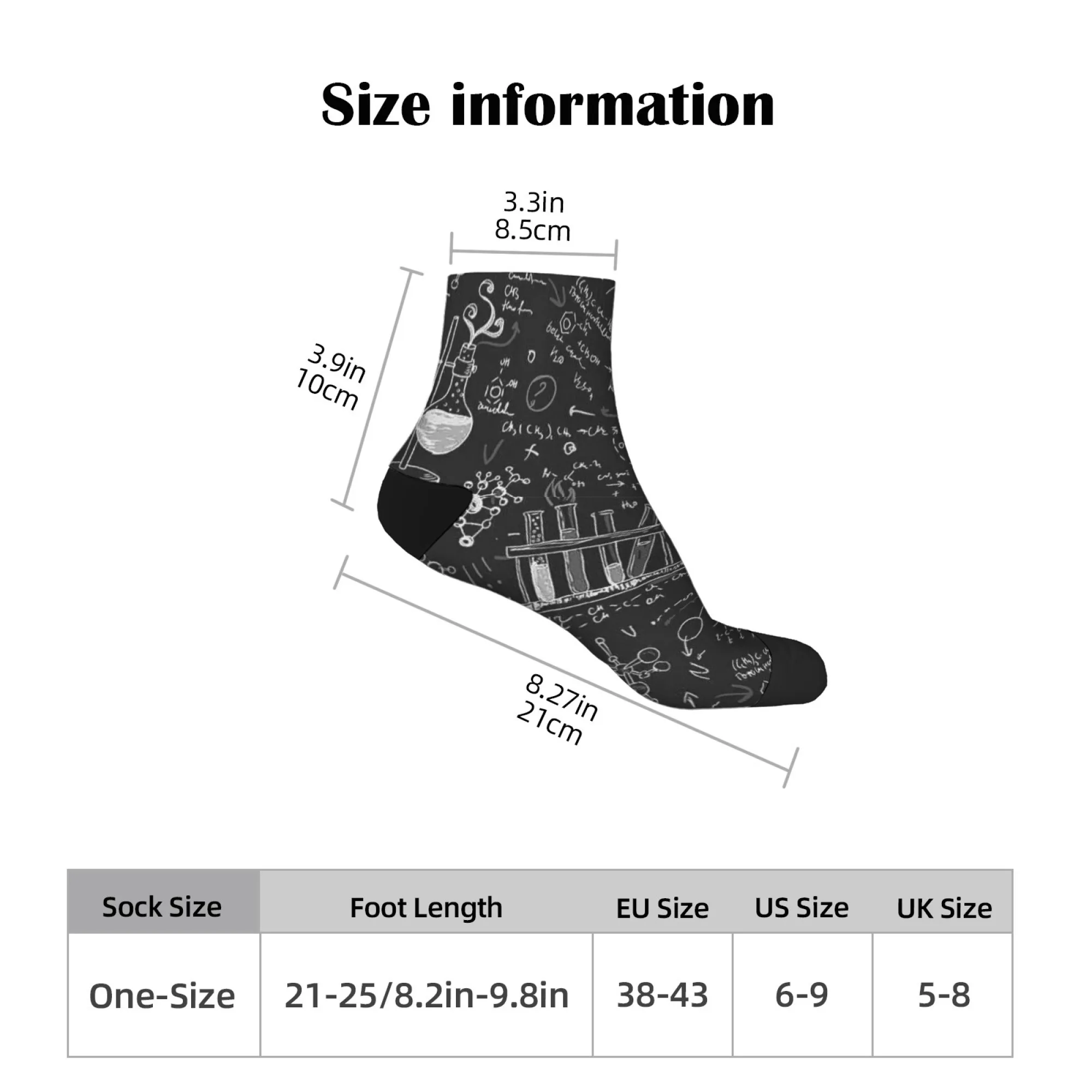 化学科学の知識ノベルティ面白いクルーソックスユニセックスソフトコンフォートカジュアルソックスストリートヒップホップハッピーソックスホリデーギフト