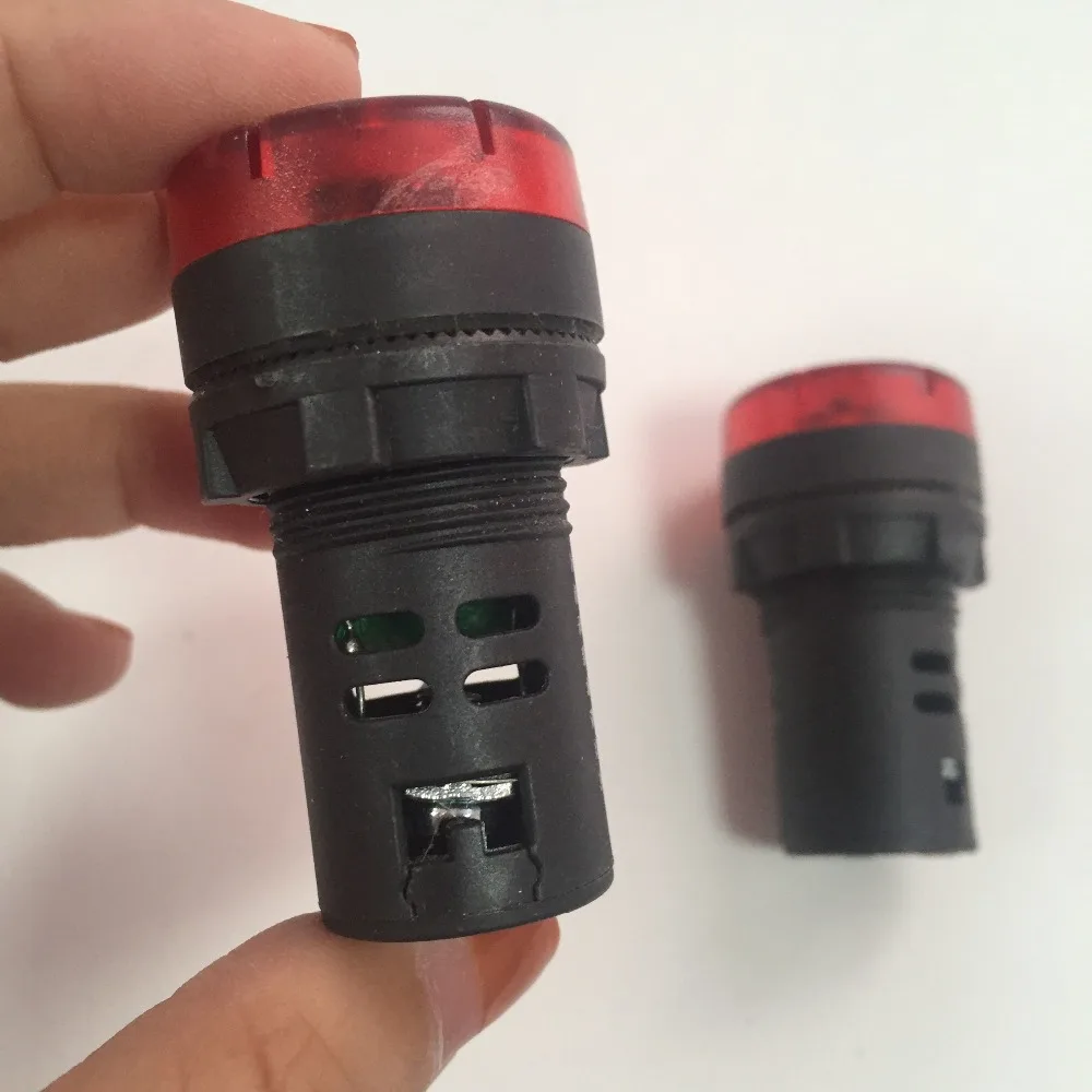2pcs AC/DC12V 22mm Buzzer Warning Red LED Accident Signal Indicator Light