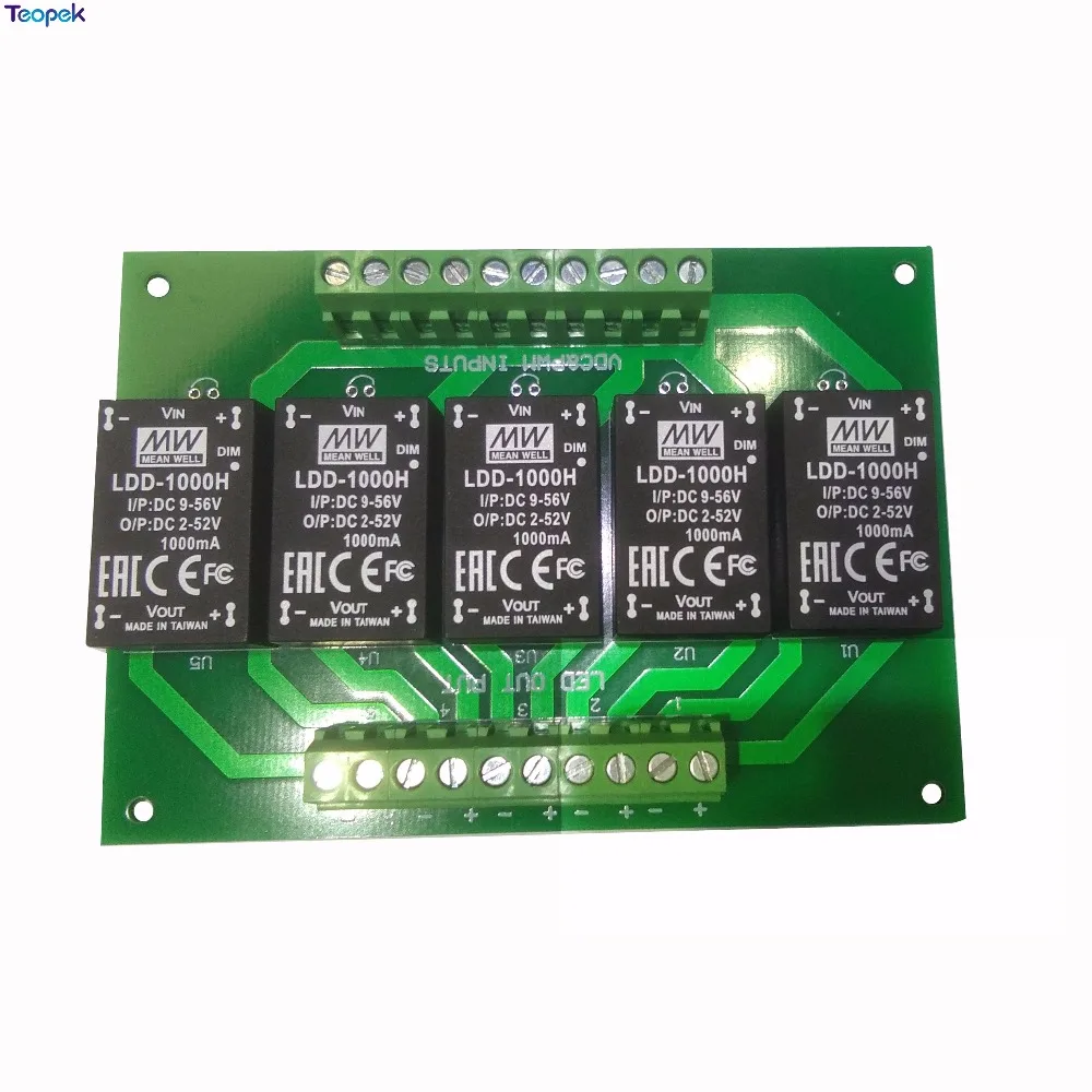 5 Channel LDD Led Driver Board With LDD1000H MEANWELL Original Constant Current Step-Down LED Driver