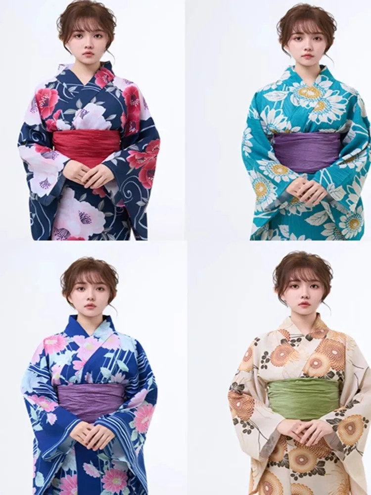 

Японское традиционное женское платье юката из устойчивой к морщинам ткани, летнее кимоно Hanabi Fire Festival, костюм для косплея