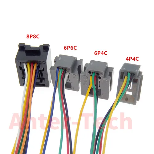 Imagen 2 del producto 10 Uds RJ11 RJ12 RJ45 conector hembra de teléfono con cable 4P4C 6P4C 6P6C 8P8C conector hembra 616E 623K 616M 641D