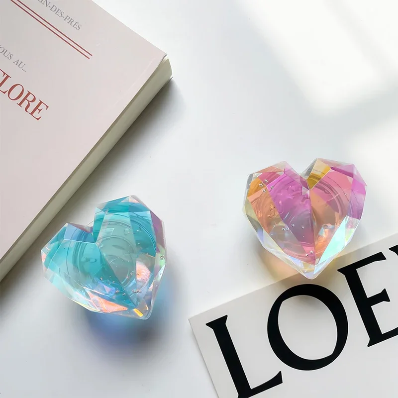 3D Coração Laser Geométrico Amor Forma Expansão Suporte de Telefone Suporte Dobrável para IPhone Samsung S24