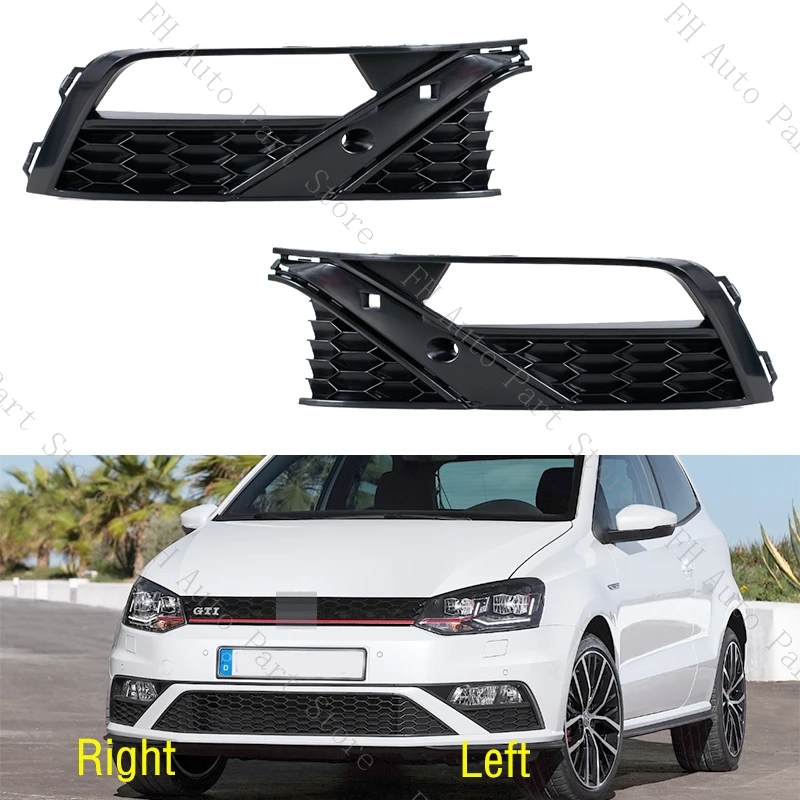

For VW Polo GTI 2014 2015 2016 2017 Car Front Bumper Fog Light Lamp Trim Cover Frame Grille Lid Bezel Hood