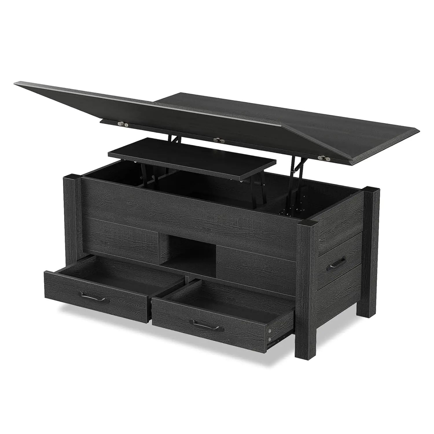 

Журнальный столик-трансформер с подъемной столешницей, 39,4 дюйма, многофункциональный, с 4 выдвижными ящиками и скрытым отсеком, на заказ