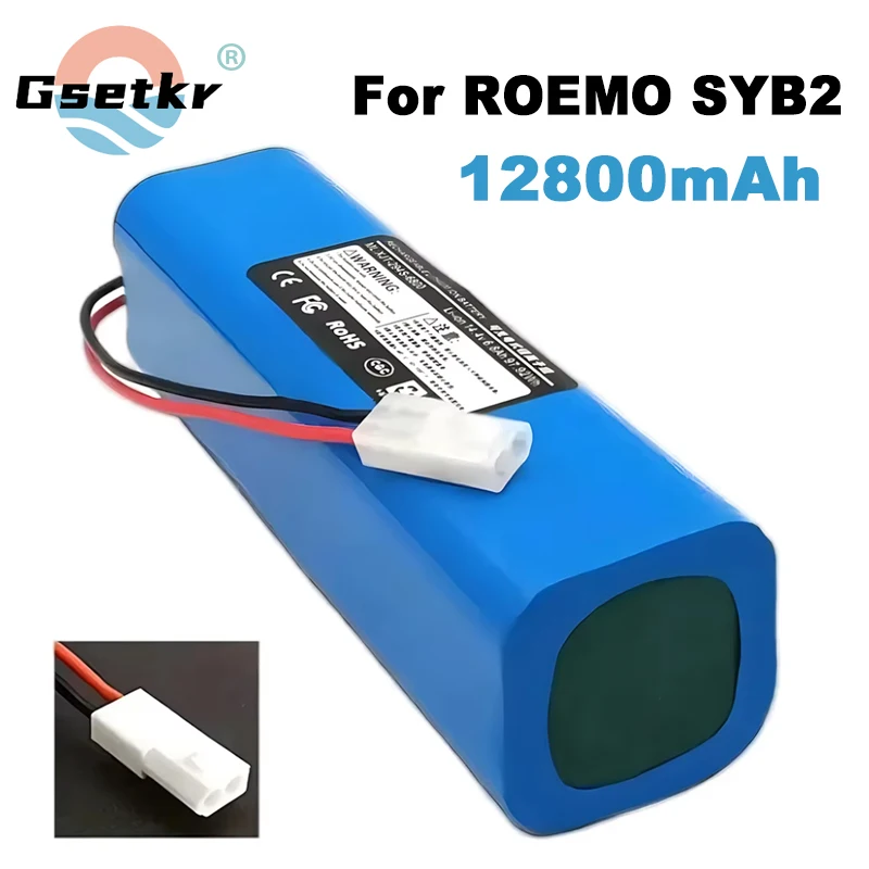 2024 NEW 14.4V 12800mAh 100%New Battery INR18650 M26-4S2P For ROEMO SYB2 Robot Vacuum Cleaner