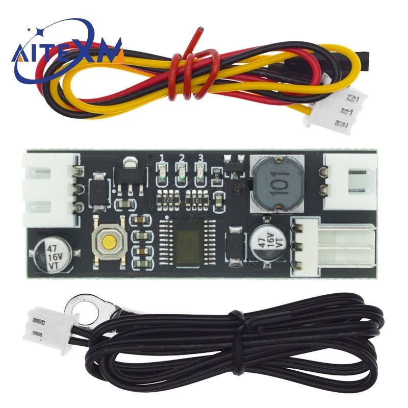 Controlador de velocidad de Control de temperatura de ventilador de 2-3 cables, módulo de reducción de ruido de computadora de chasis, NTC B 50K