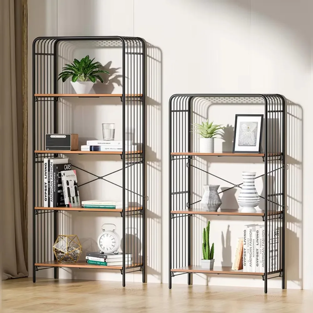 

Металлическая 4-уровневая многофункциональная полка-стеллаж для книг и динамиков, деревянный книжный шкаф, мебель для гостиной