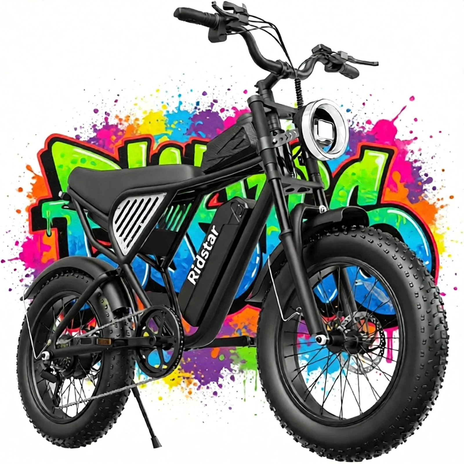Ridstar Electric Bike for Adults Peak 1500W Q50LITE 48V 15.6AH Removable Battery 7 Speed Full Suspension 20x4