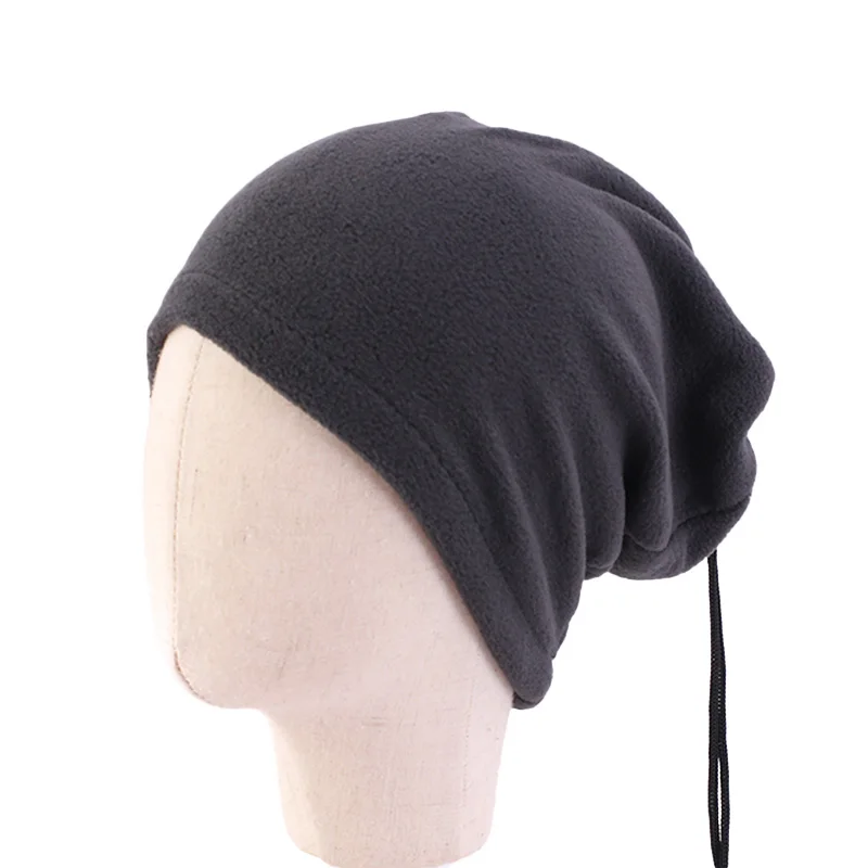 New Kids Girls Boy Polar Fleece Thickened Neck Warmer Scarf Tube Adjustable Face Cover Veil Camping Skiing Cap Headwear Warm Hat