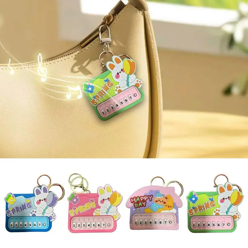 Small Piano Keyring Electronic Keyboard Keychain Bag Pendant Tiny Musical Electronic Keyboard Keyring With LED Lights For Boys