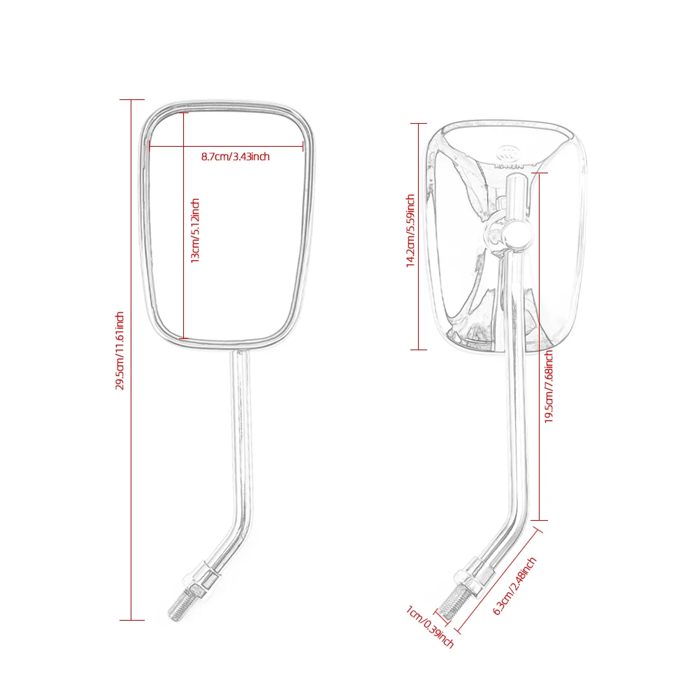 Chrome Motorcycle Mirrors For Honda Shadow Spirit 750 1100 VLX600 VT600C VTX1100 Rear View Side Mirror For Bandit 600 GSF600S