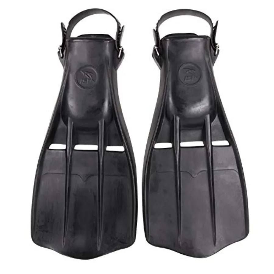 

Scuba diving fins for deep sea use, made of durable rubber, black color, featuring high-thrust hydrodynamic design and rugged m