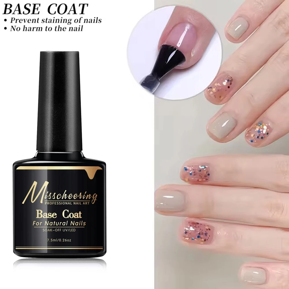 7.5Ml Top Coat & Base Coat Uv Gel Nagellak Geen Veeg Top Coat Semi Permanente Uv Led Doorweekt Gel Top/Base Coat Nagelgel