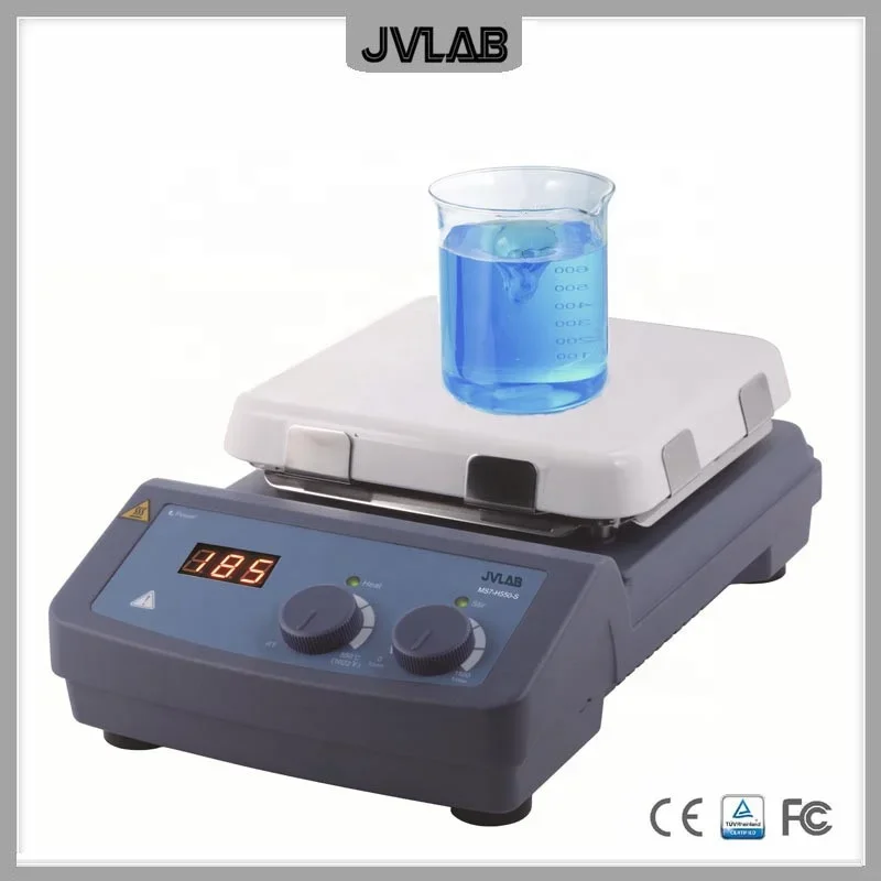 Hotplate Magnetic Stirrer 550 Degree Max.Stirring Quantity 10L Glass Ceramic Work Plate 184x184mm (7 inch) Shaded Pole Motor