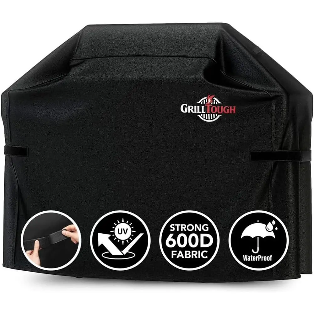 

60 Inch Heavy-Duty Outdoor BBQ Grill Cover - Waterproof, Weather-Resistant, UV-Protected with Adjustable Straps