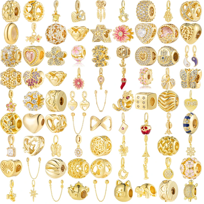 

Hot Sale Gold Plated European Charms Beads,Mixed Styles DIY Jewelry Pendants,Fashion Spacer Beads For Women Jewelry Making Gifts