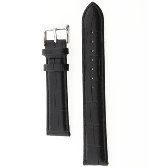 AB72-20mm Watch Spare PU Black Bracelet Watch Strap Band