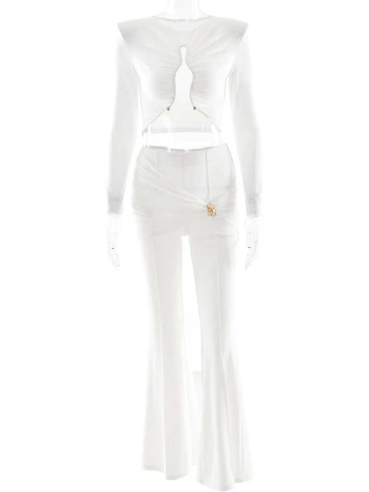 Articat Moda Autunno Inverno Donna Set Tinta unita Alta elasticità T-shirt attillata Sexy Vita alta Hip-Lifting Pantaloni lunghi Set 2026