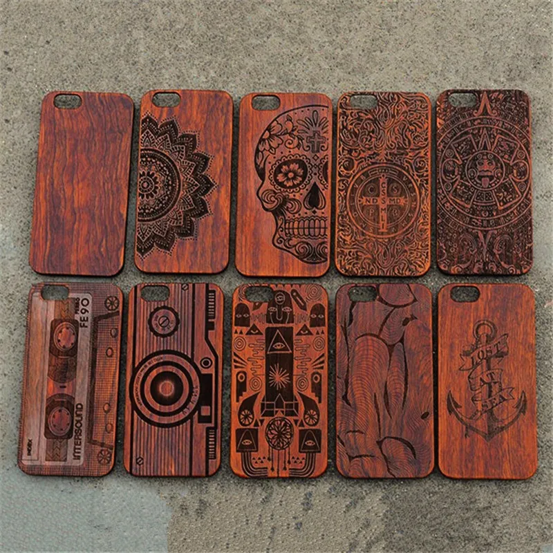 10pcs iCasiber Retro PC + Wood Skull Case for iPhone 5 5S SE 6 6S 7 Plus Novetly Vintage Wooden Case Cover for iPhone 8 8plus X