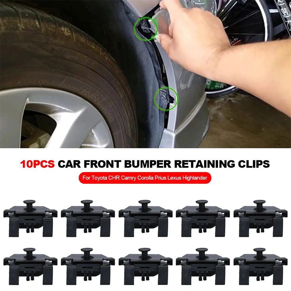10Pcs For Toyota Corolla E140 E150 2007 - 2013 Auris Car Front Fender Bumper Cover Rivet Mudguard Fastener Clip