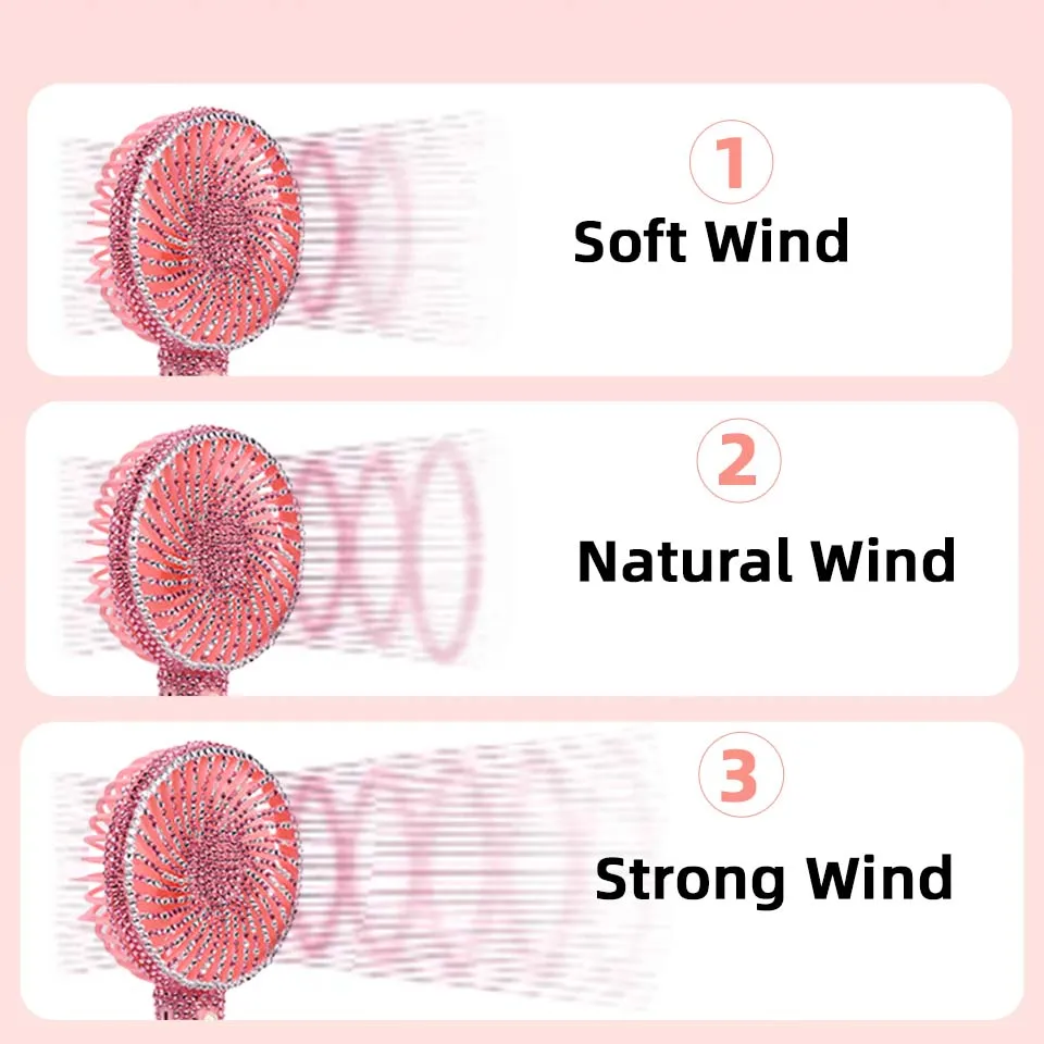 Handheld Mini Fan for Eyelash Extensions Portable USB Charging Creative Air Fans Blower Eyelash Dryer Three-Speed Wind Mini Fan