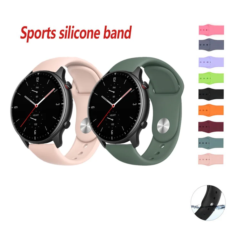 

Мягкий силиконовый ремешок 20 мм 22 мм для Huami Amazfit GTR 2 2e 3 4 Pro GTR 42 мм 47 мм PACE Stratos 2 2S 3