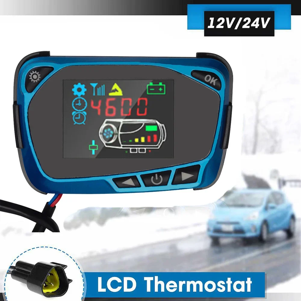 12V/24V LCD Display Thermostat Monitor Switch+Remote Controller Accessories For 5kw/8kw Car Heater Car Parking Diesel Heater