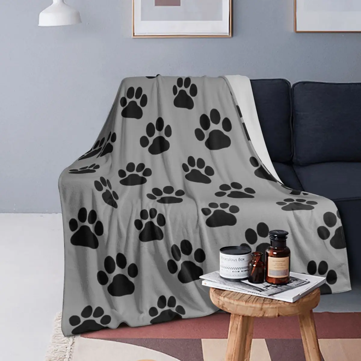 الكلب أو القط باو طباعة (ق) بطانية لينة الدافئة الفانيلا رمي بطانية أفخم للسرير غرفة المعيشة نزهة السفر المنزل الأريكة #1